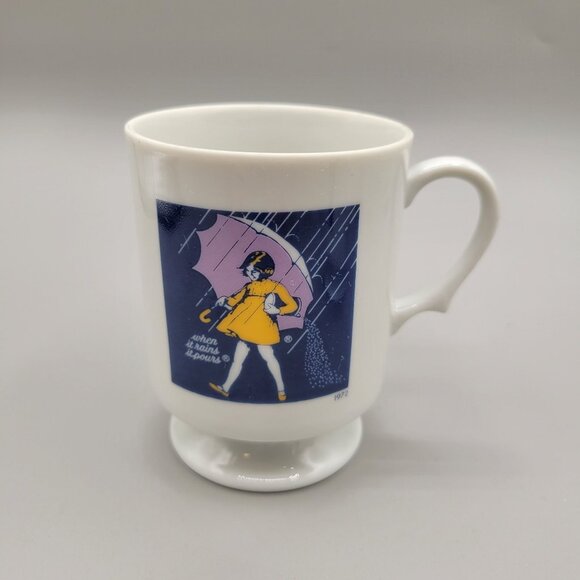 The Morton Salt Girls Pedestal Coffee Cup 150 Year Anniversary Advertising - Picture 3 of 7